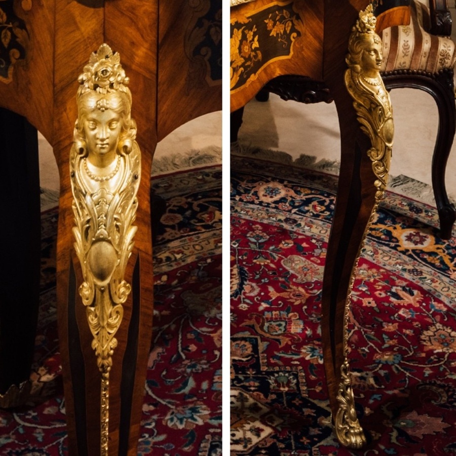 ルイ15世様式　ブロンズ象嵌コモード